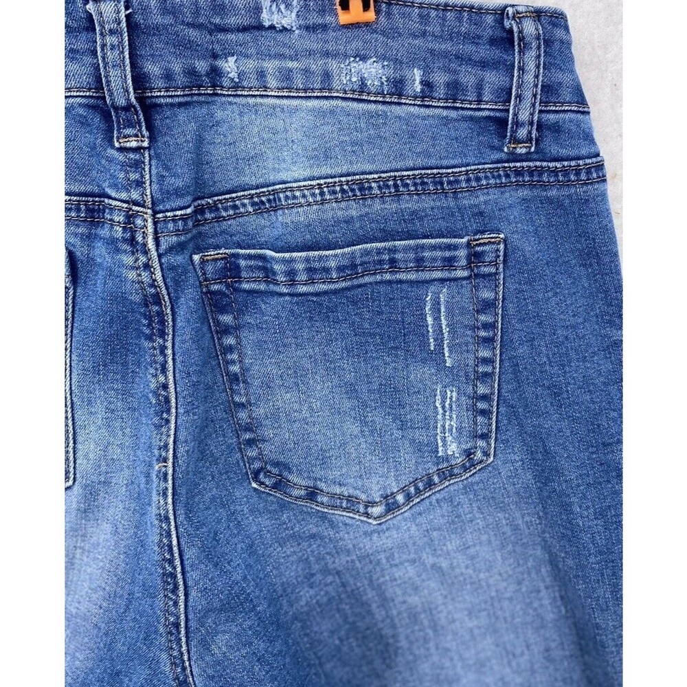 Wax Jean Los Angeles Distressed Skinny Jeans Womens 28 Blue Ripped Stretch Denim - Picture 14 of 15